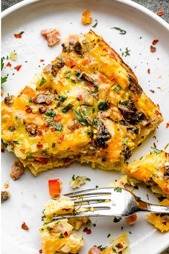 Baked Denver Omelette served and half eaten