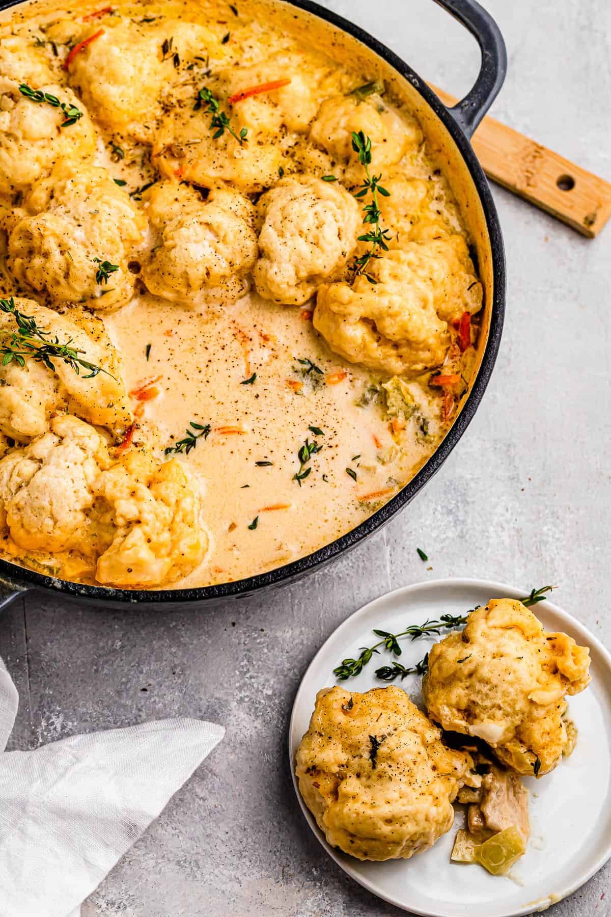 dutch oven with chicken and dumplings