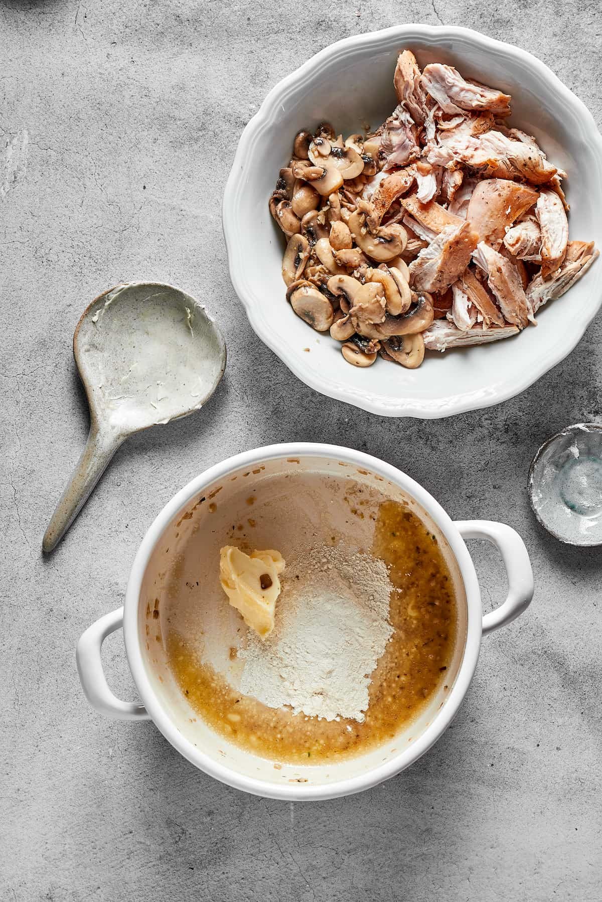 Butter melted in a pot