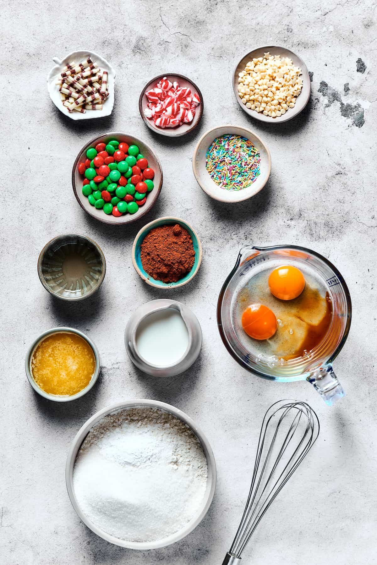 Cake mix cookie ingredients on a table.