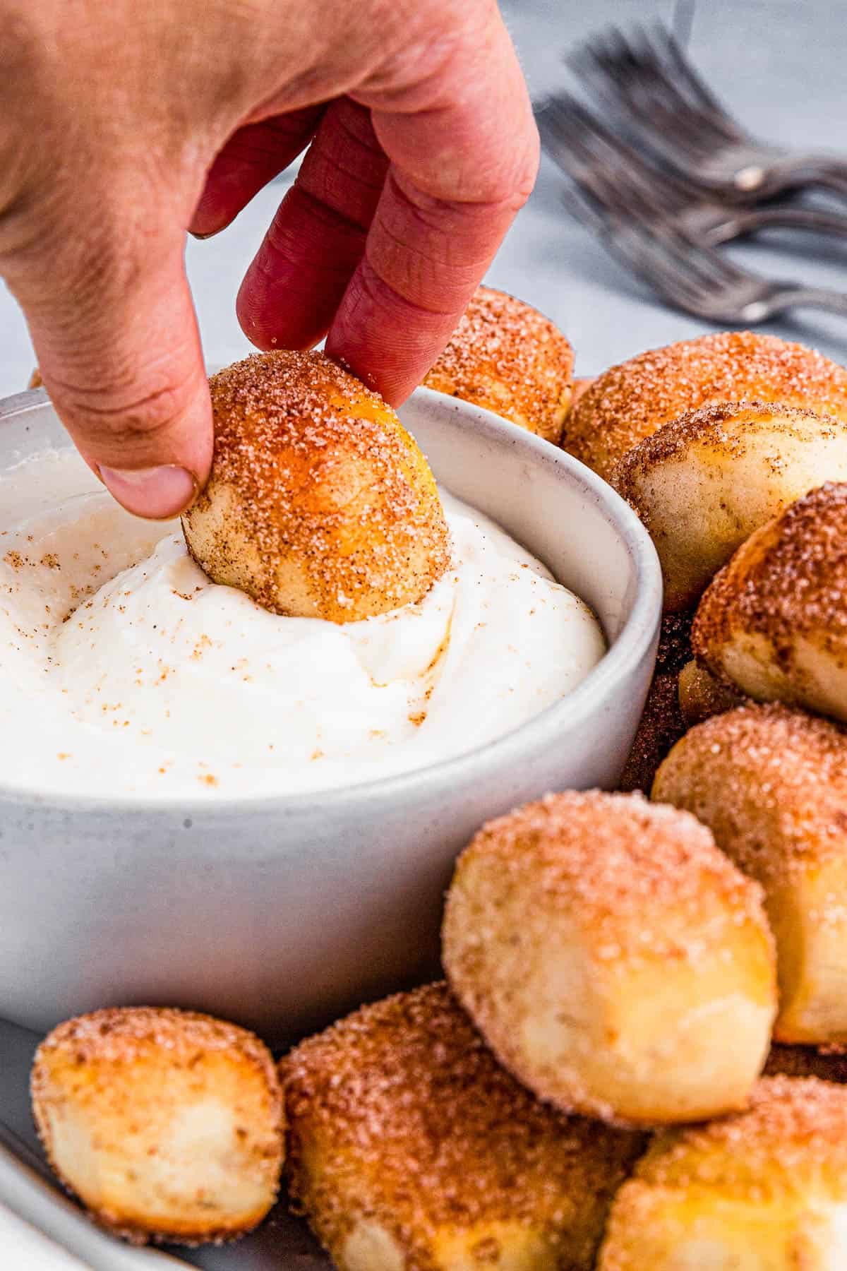 Cream cheese dip in a bowl