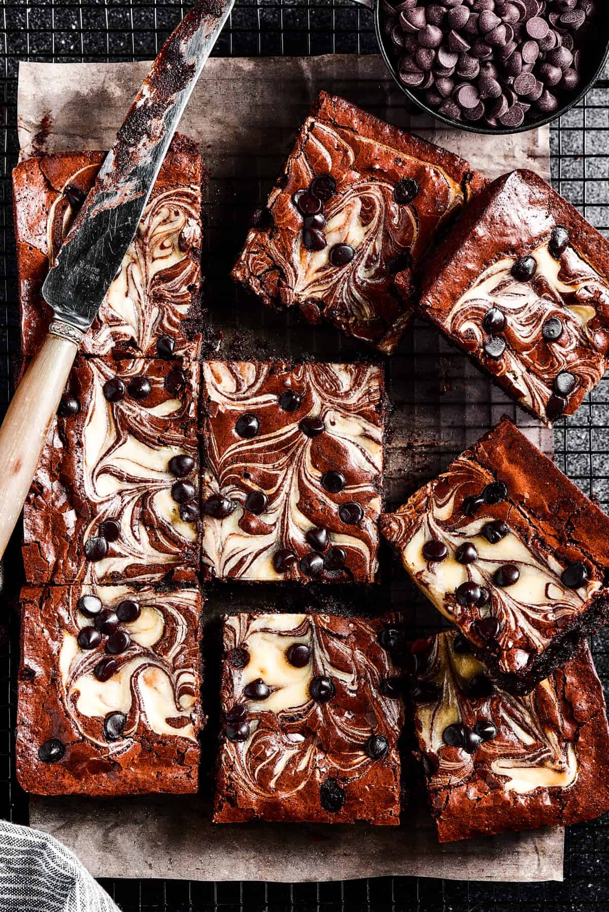 Baked cream cheese brownies.