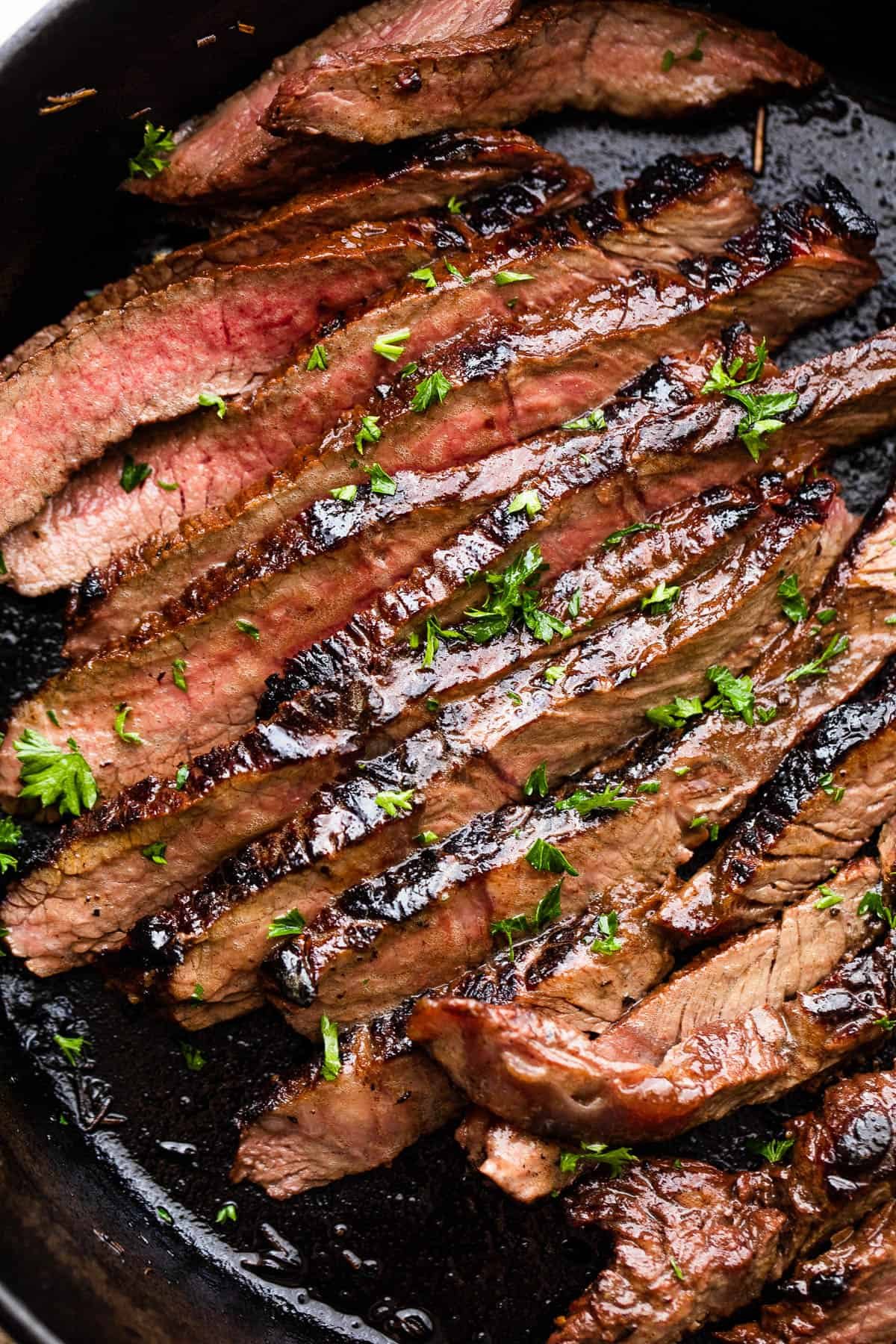 sliced cooked steak