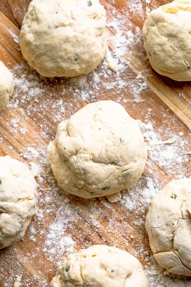 Flatbread dough ready to be rolled out and cooked.