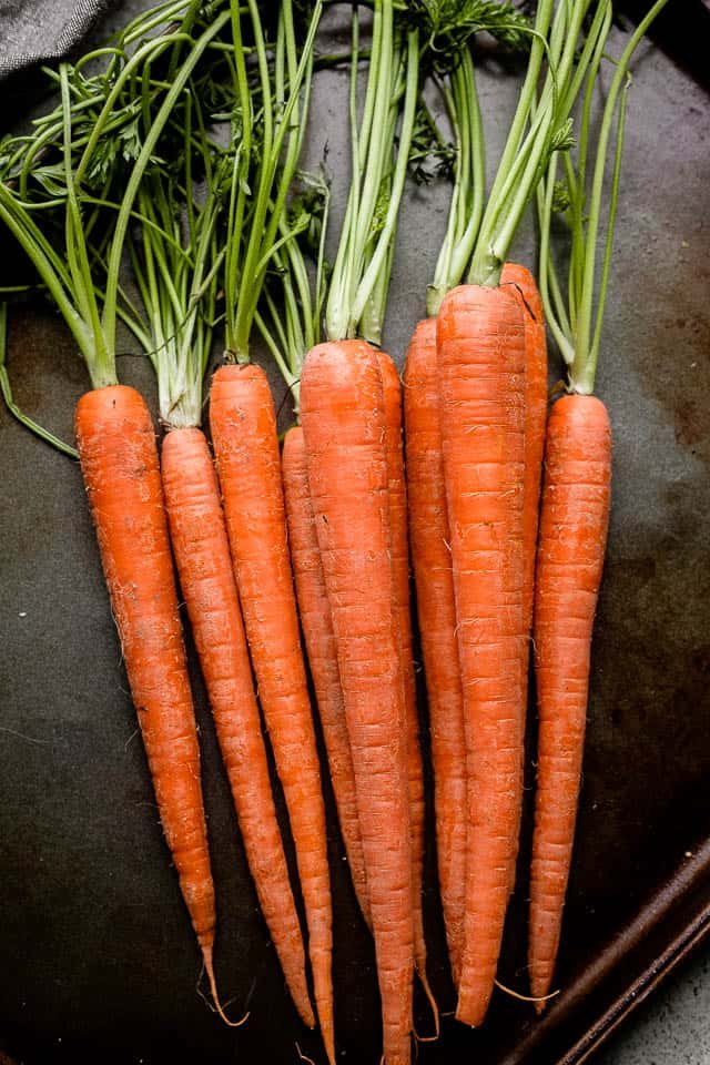 raw carrots prepped for cooking