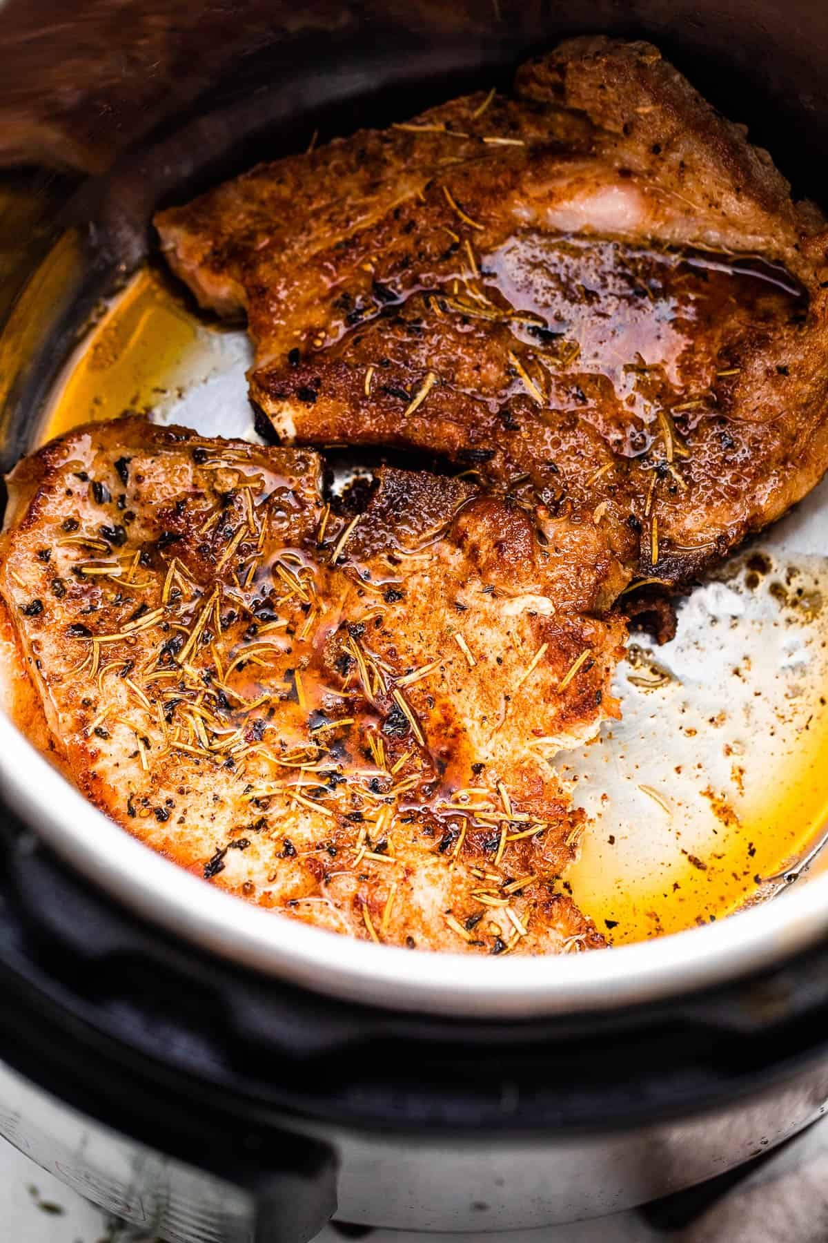 browning bone in pork chops inside the instant pot