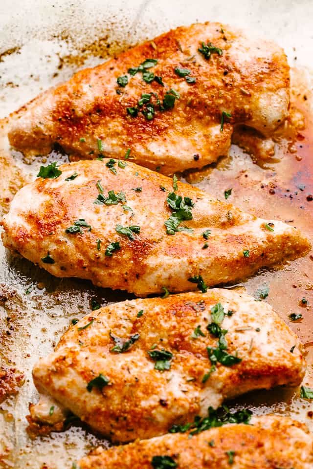 Sheet of Oven Baked Chicken Breasts