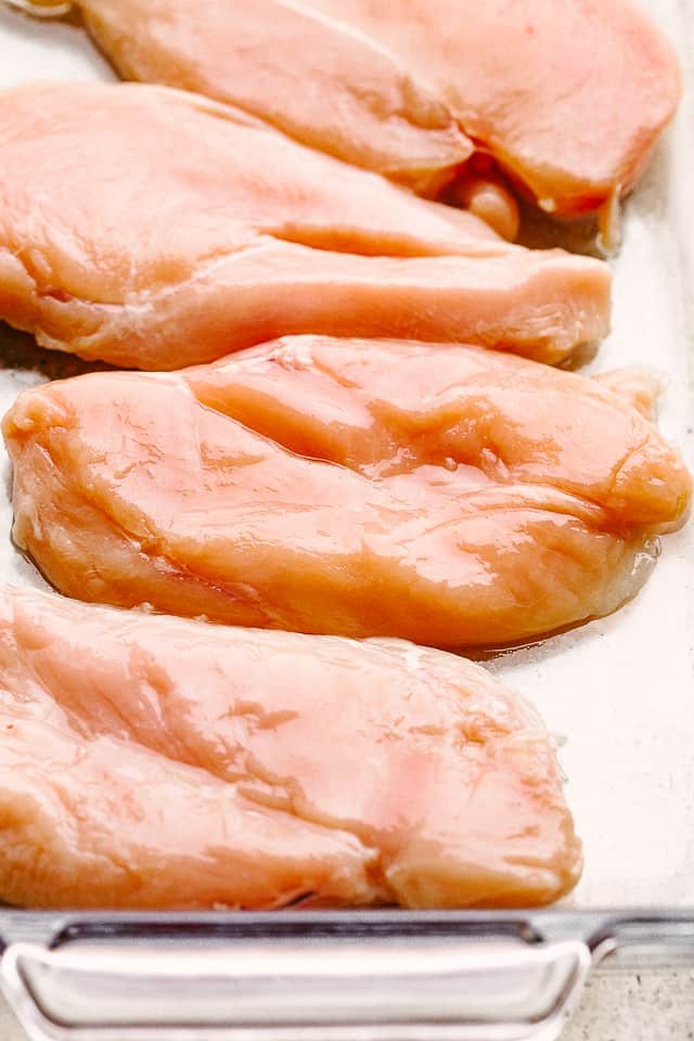 Photo of chicken breasts ready to bake
