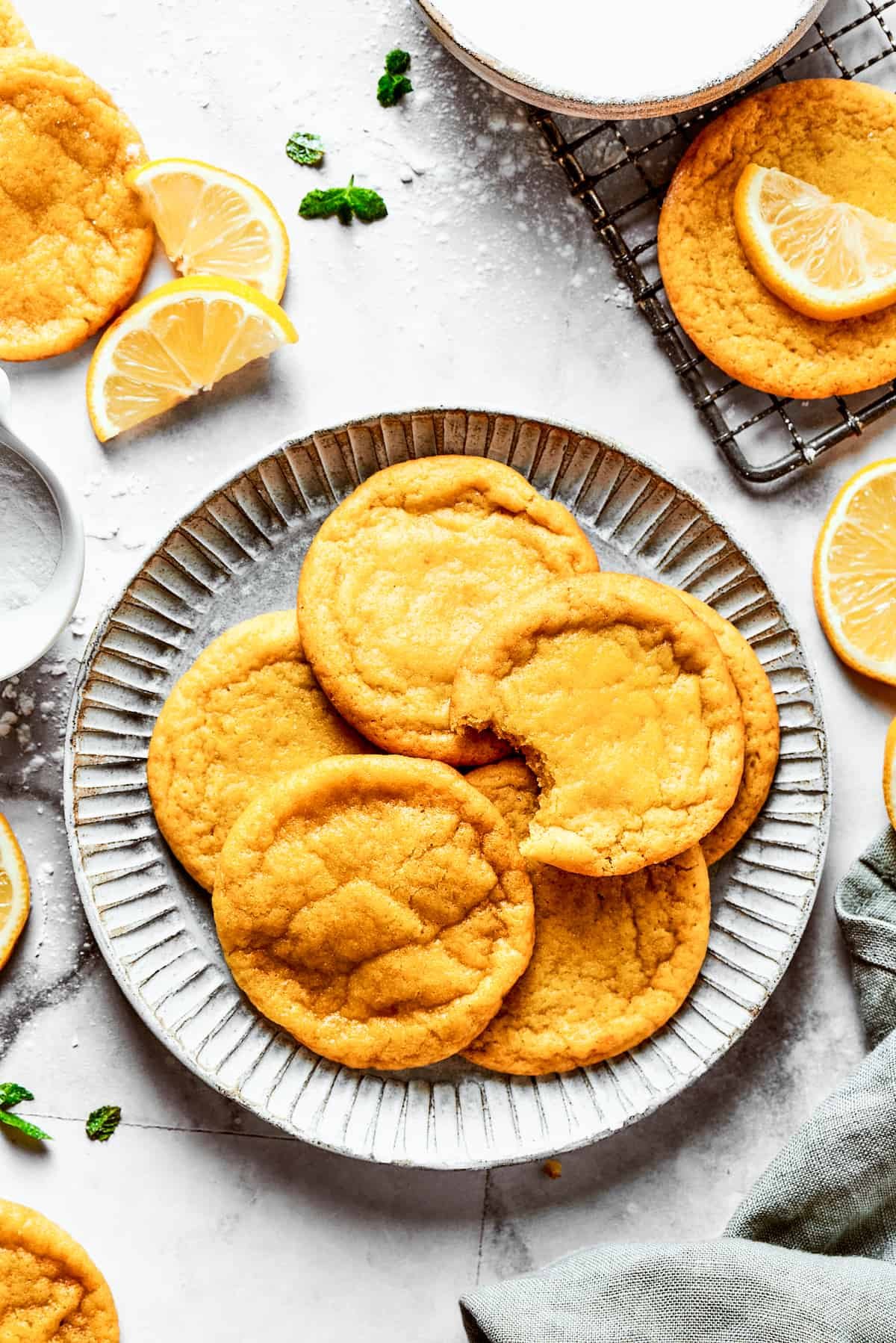 A plate of lemon cookies.