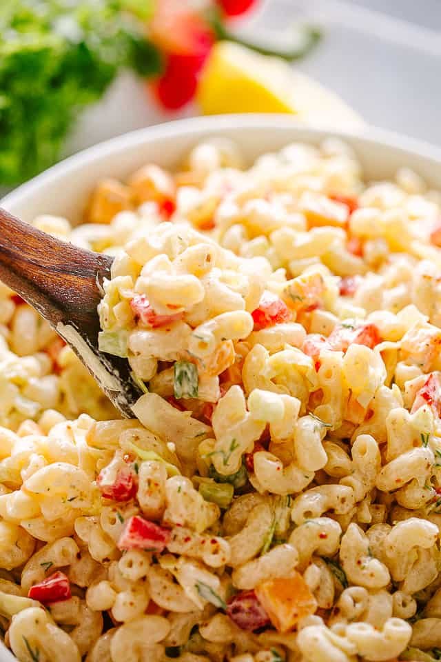 bowl of macaroni salad