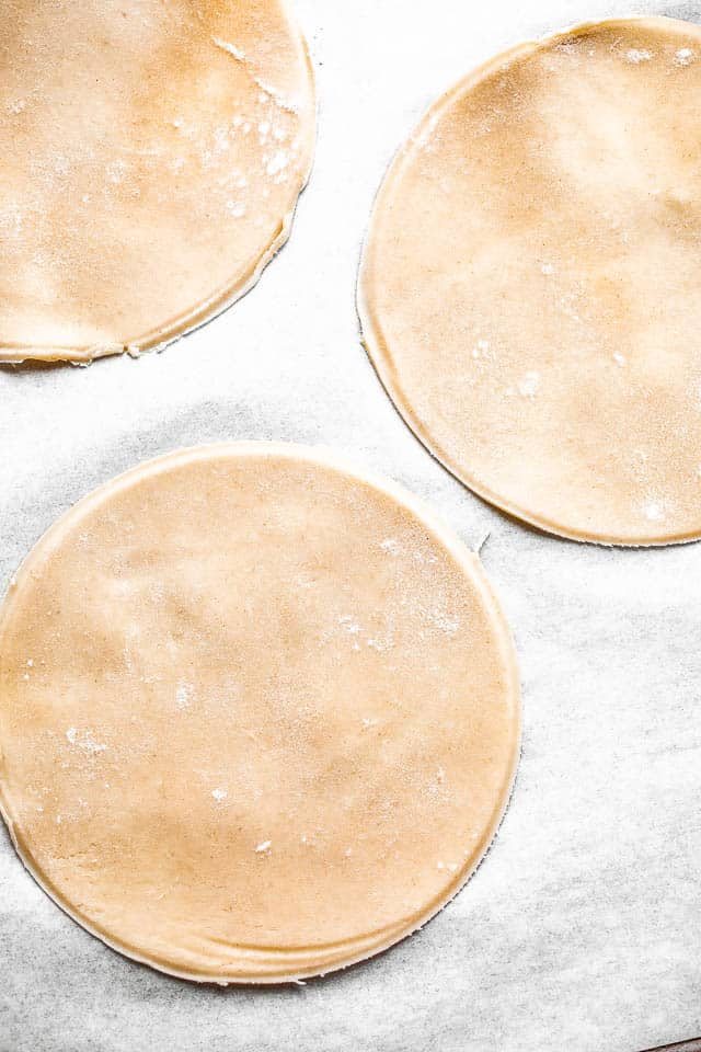pie dough cut into small rounds