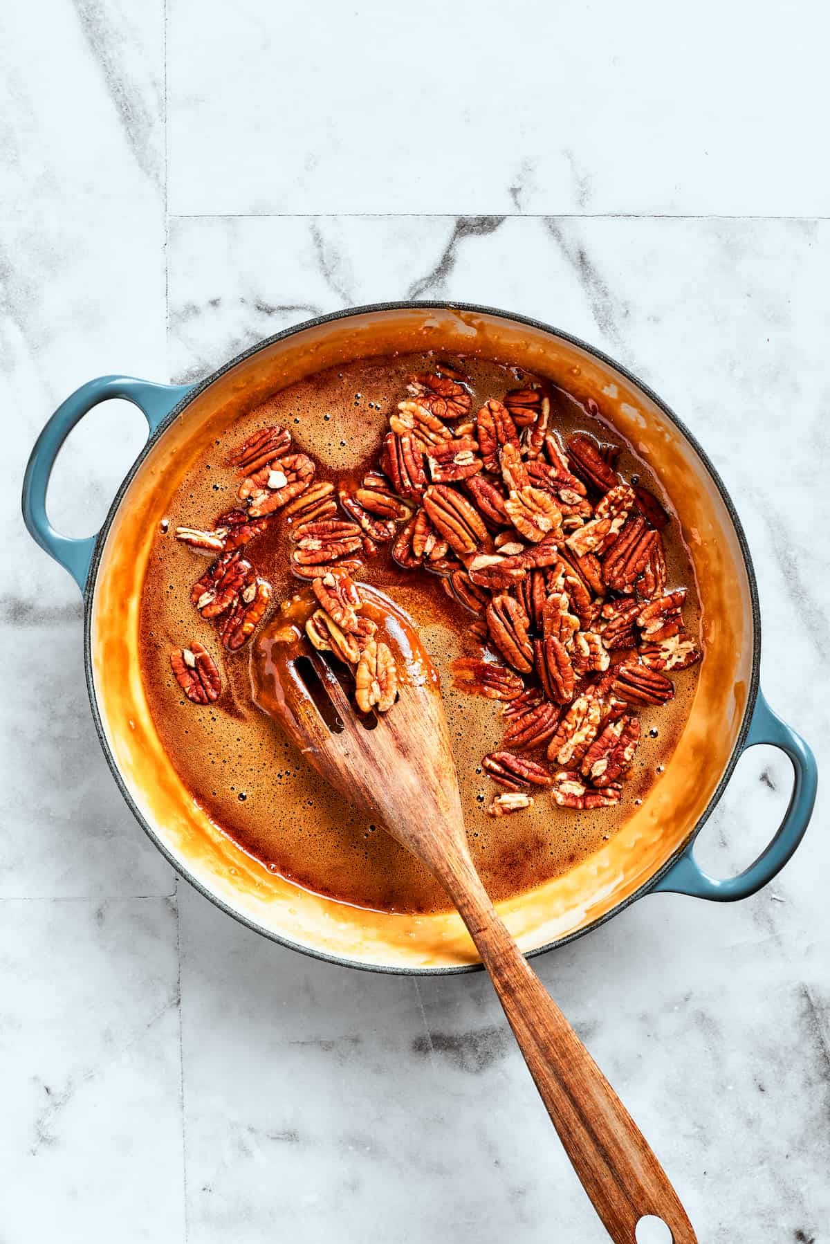 Pecans are mixed in.
