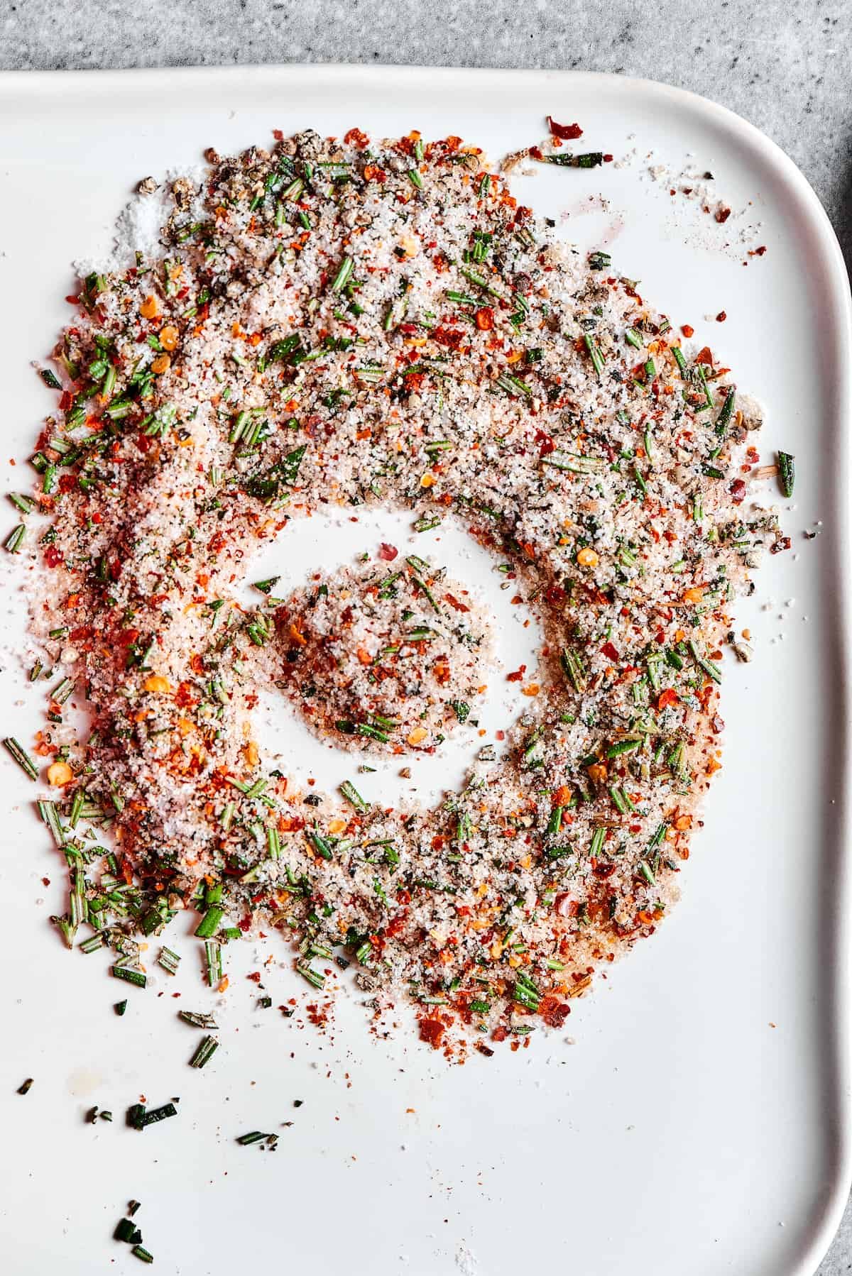 A seasoning blend on a tray.