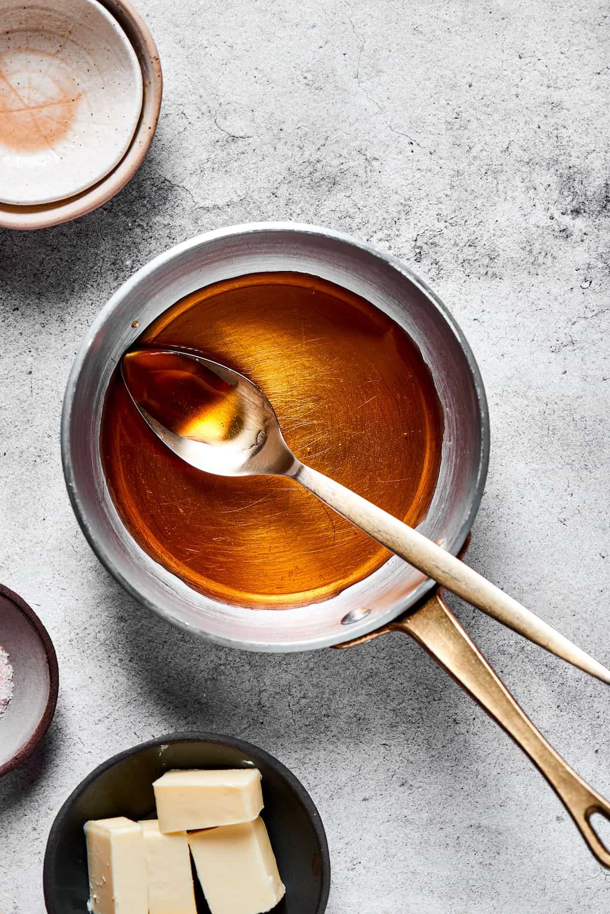 A small saucepan of glaze.