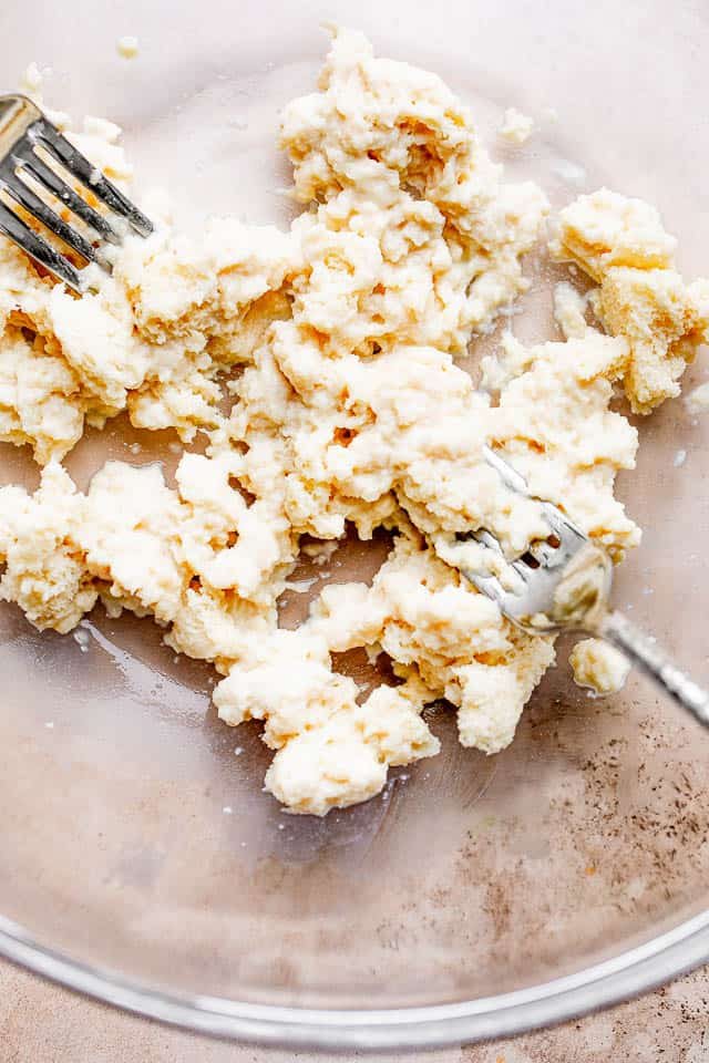 shredded bread slices soaking in milk