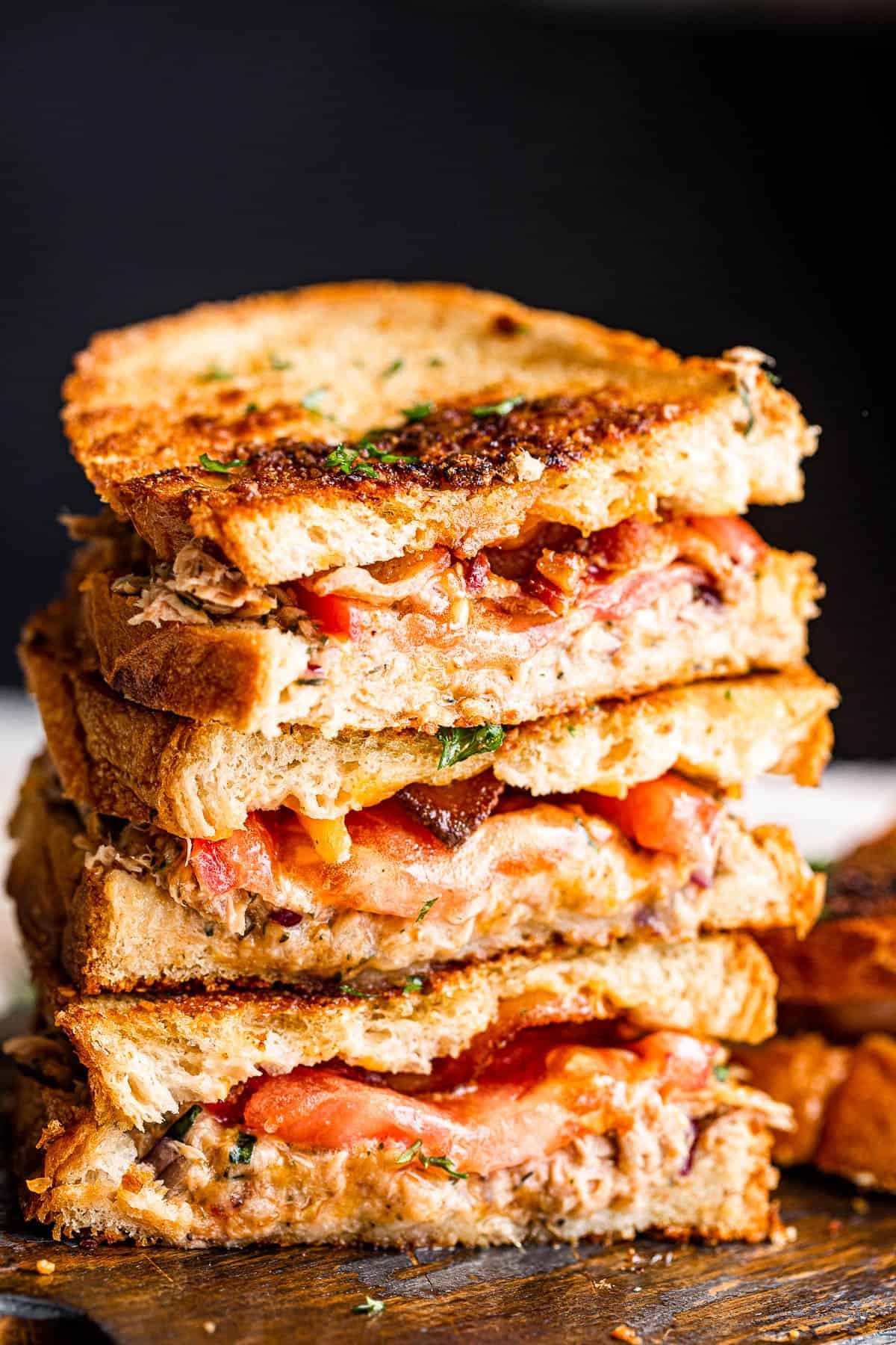stacked up four Tuna Sandwiches