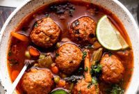 Hearty Mexican Meatball Soup