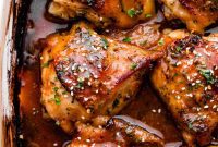 Glazed Honey Garlic Chicken Thighs