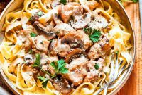 Savory Chicken Marsala Fettuccine