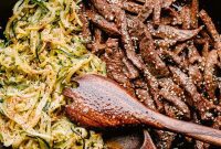 Caramelized Soy Flank Steak and Zucchini Noodles