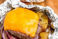 Hearty Cheeseburger Foil Packs with Potatoes and Vegetables