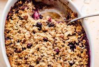 Warm Apple Blueberry Oatmeal Bake