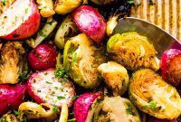 Crispy Roasted Brussels Sprouts and Radishes