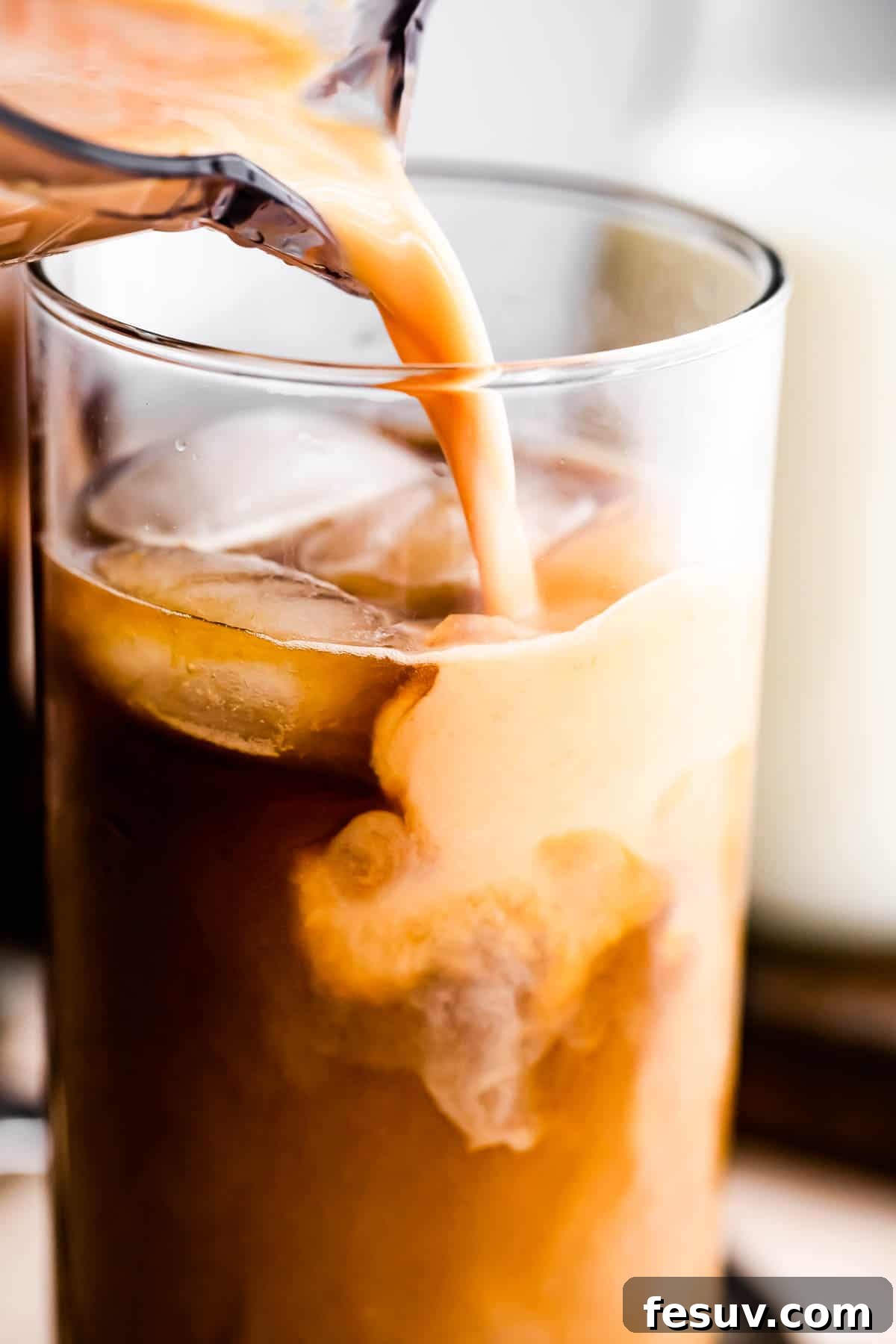 Starbucks Inspired Pumpkin Cream Cold Brew 5 Ingredients for Pumpkin Cream Cold Brew laid out on a table.
