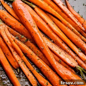 Sweet and Tangy Balsamic Carrots 2 Pan of sweet Honey Balsamic Oven Roasted Carrots