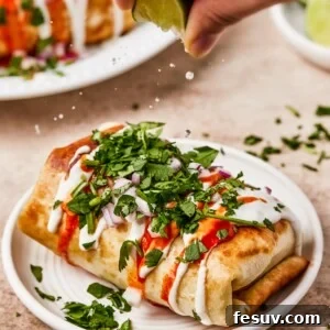 Close-up shot of fried burritos with toppings.