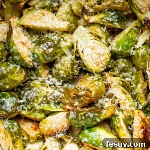 slow cooker brussel sprouts topped with parmesan