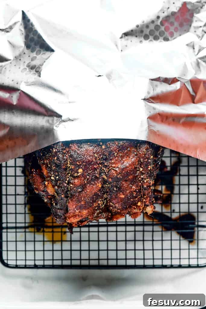 Regal Rib Roast 5 Covering a roast with foil