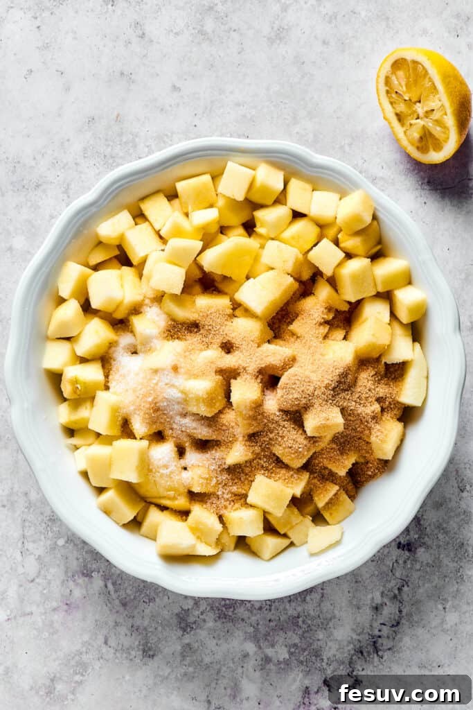 Skillet Cloud Pancake 5 Apple cubes in a dish.