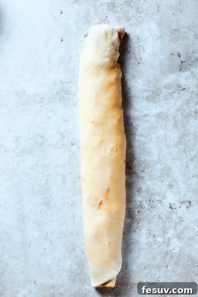 A thing, long roll of dough.