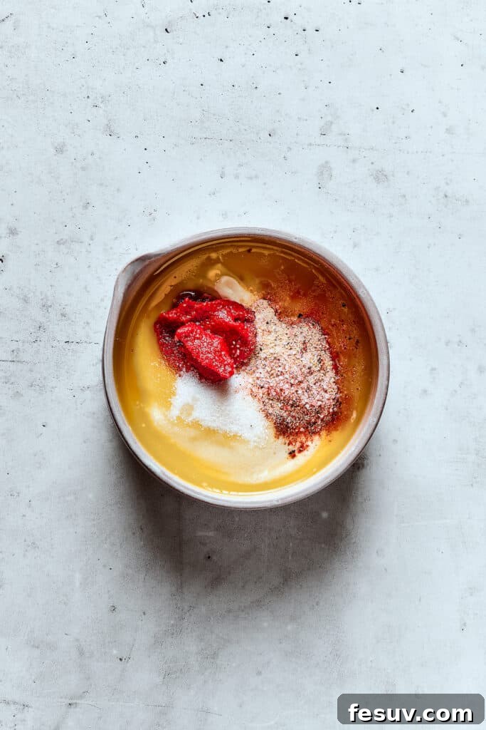 Sauce ingredients in a bowl.