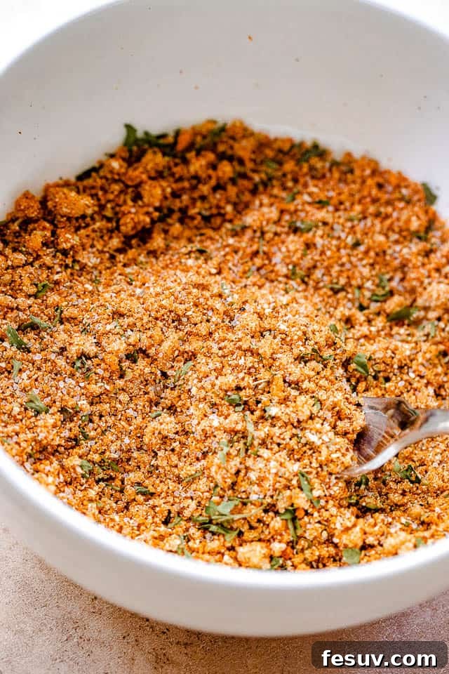 beef seasoning mixture in a white bowl