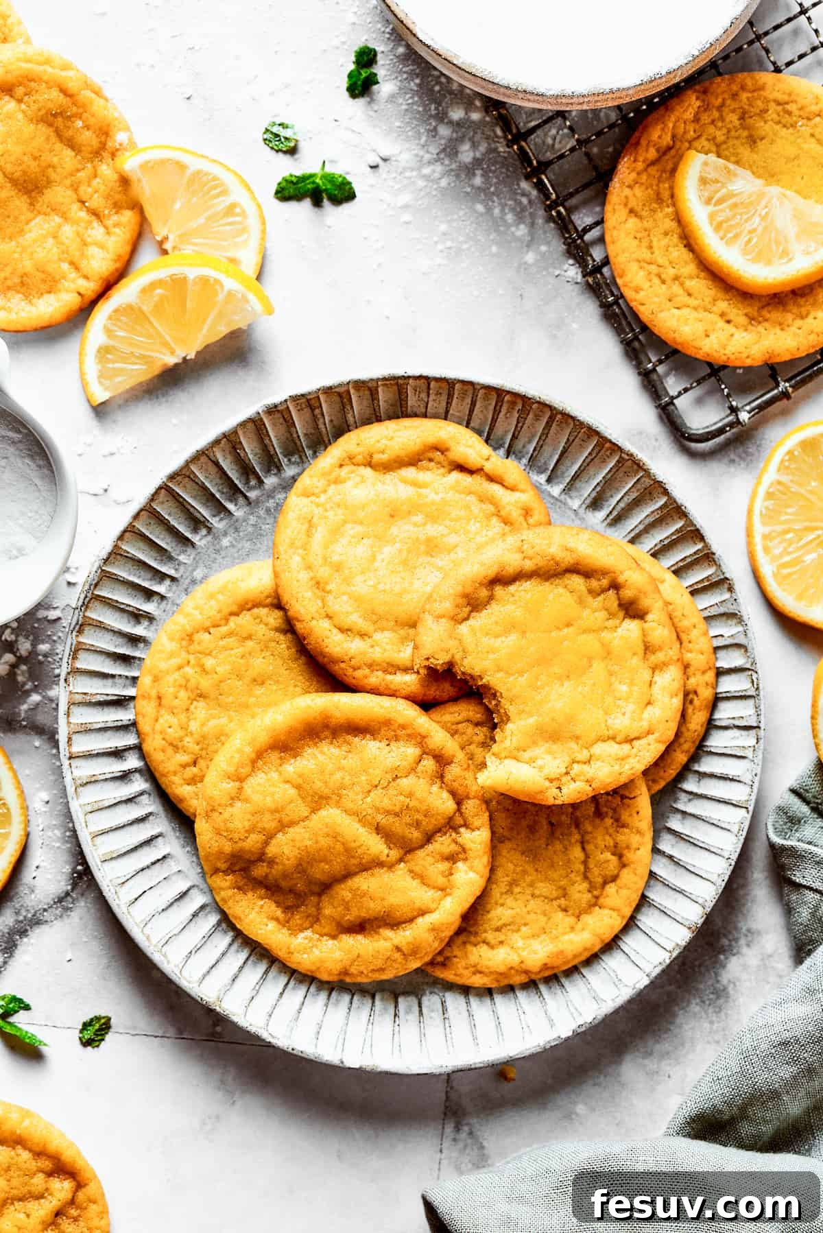A plate of lemon cookies.