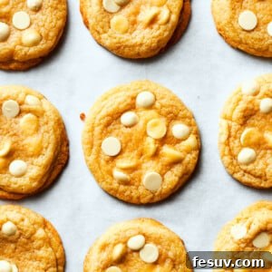 Nine cookies arranged neatly on a white background.