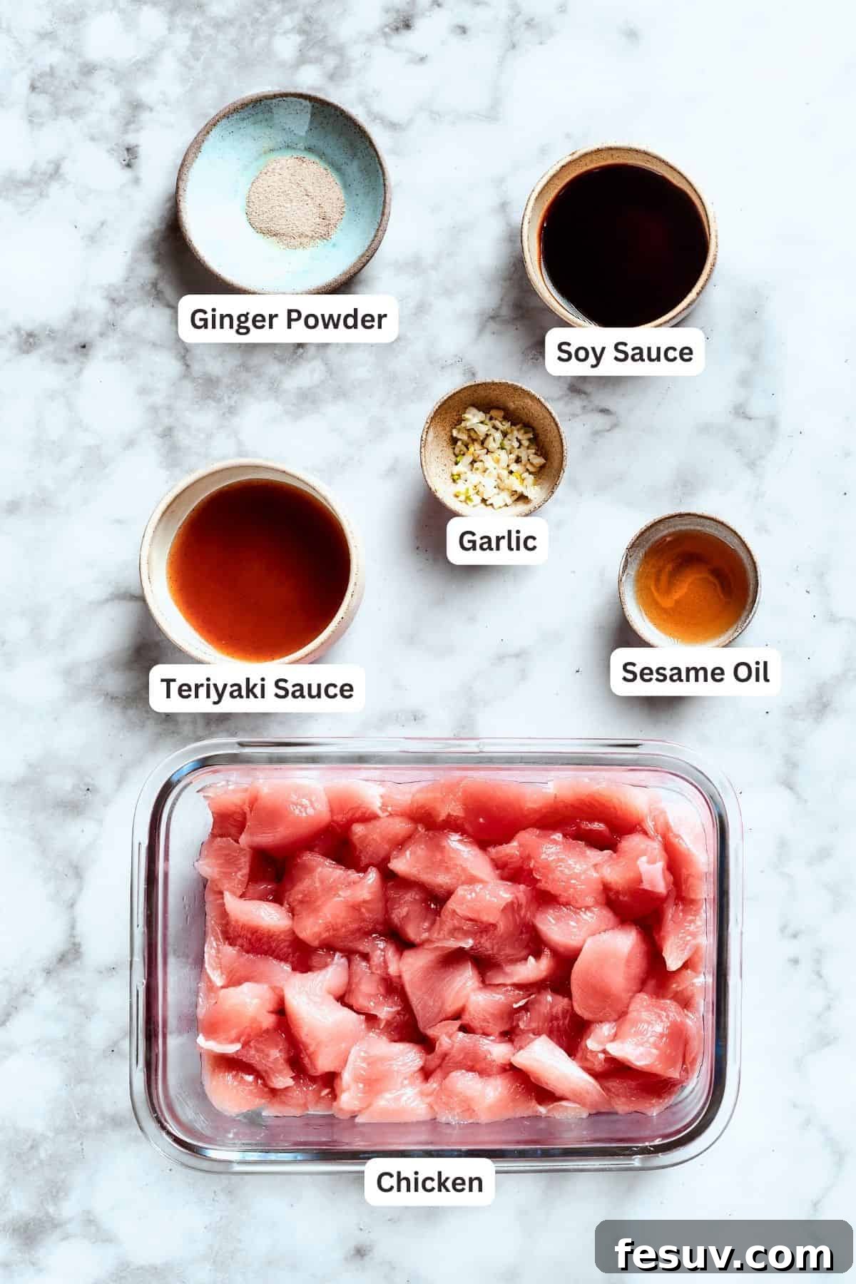 These Chicken Wonton Tacos feature bites of garlicky honey chicken stuffed into crisp wonton shells along with tangy fresh coleslaw. Chicken wonton tacos filling ingredients: teriyaki sauce, ginger powder, garlic, soy sauce, sesame oil, chicken.
