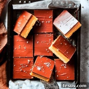 A square pan of Millionaire bars.