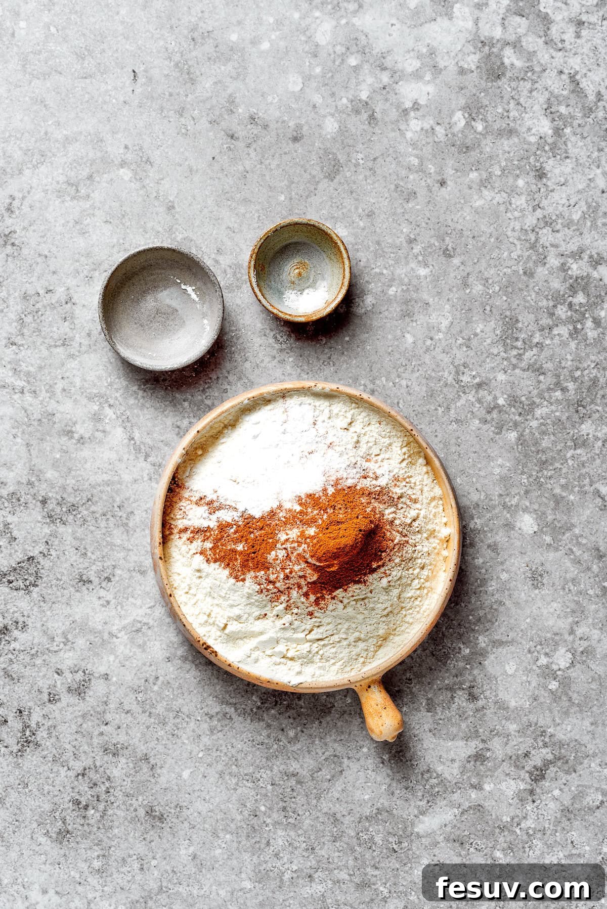 The dry mix for carrot cake in a bowl.