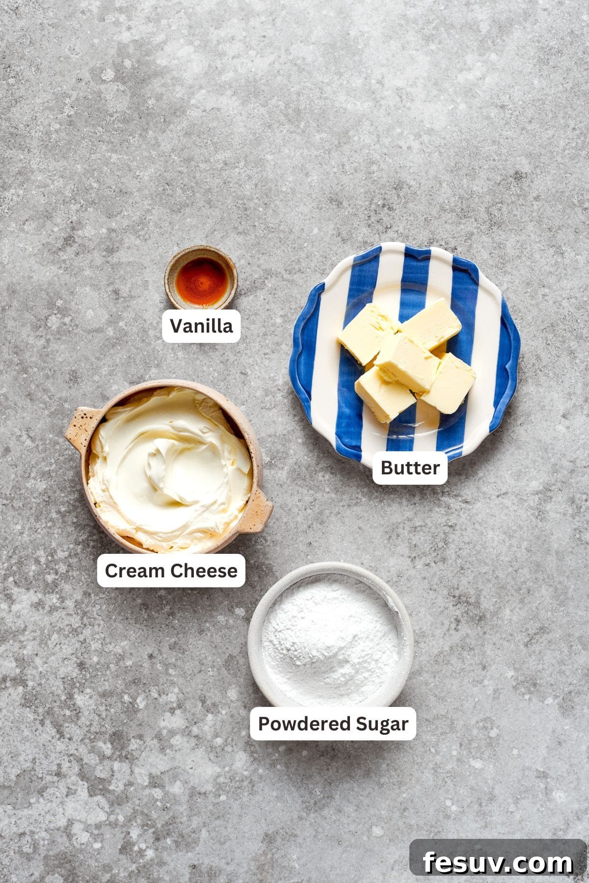 Ingredients for Cream Cheese Frosting
