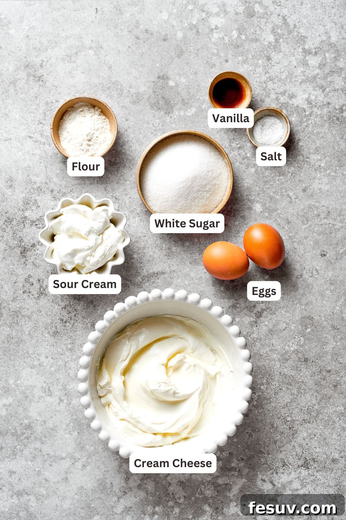 Ingredients for Cheesecake Batter