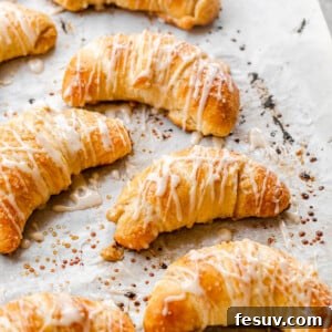 Side shot of just baked pumpkin cheesecake crescent rolls, ready to be served.