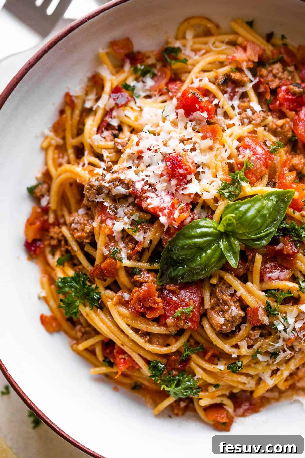 One-Pot Wonder Spaghetti 6 Instant Pot Spaghetti served in a pasta bowl