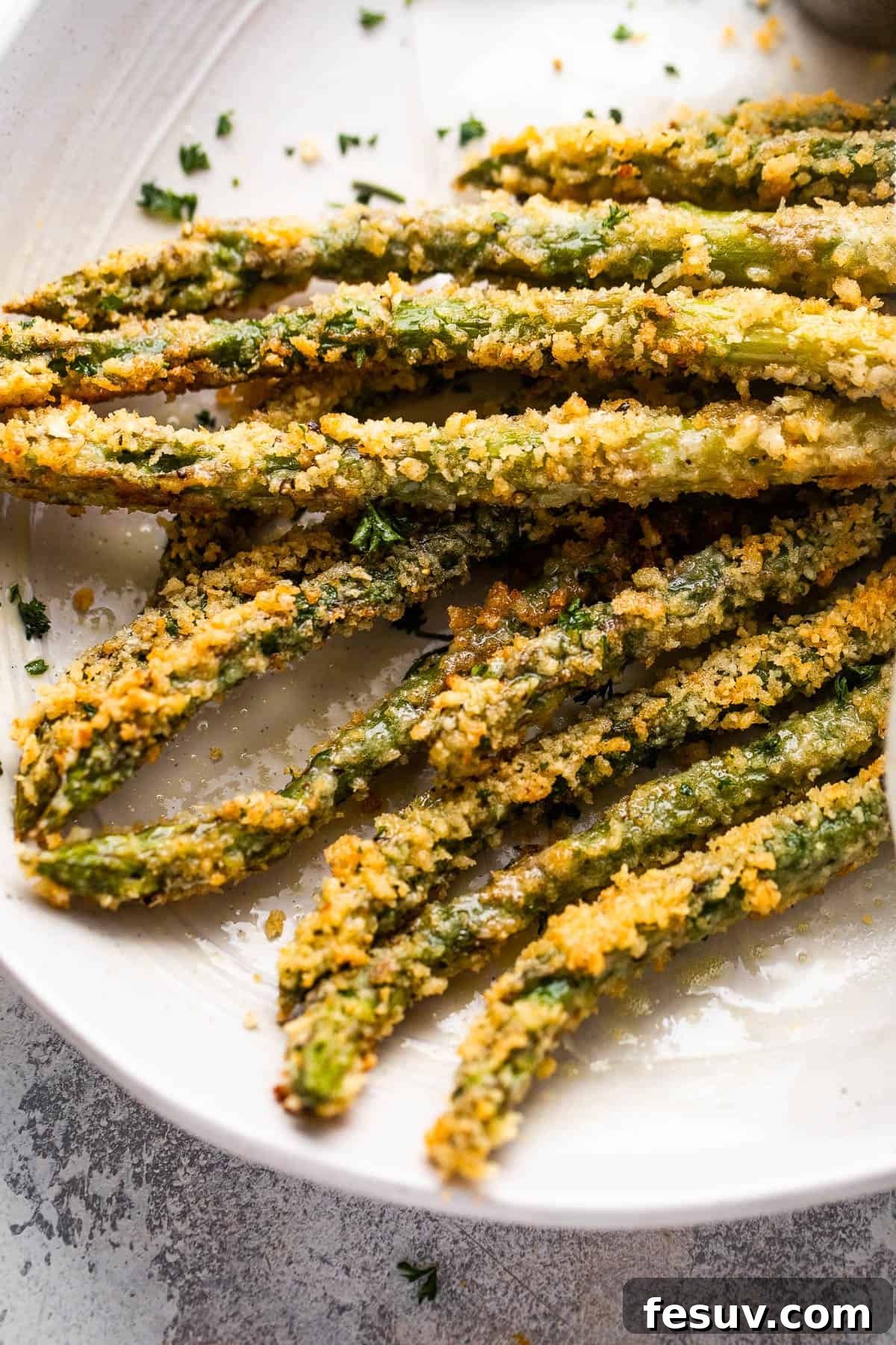 baked parmesan panko asparagus spears