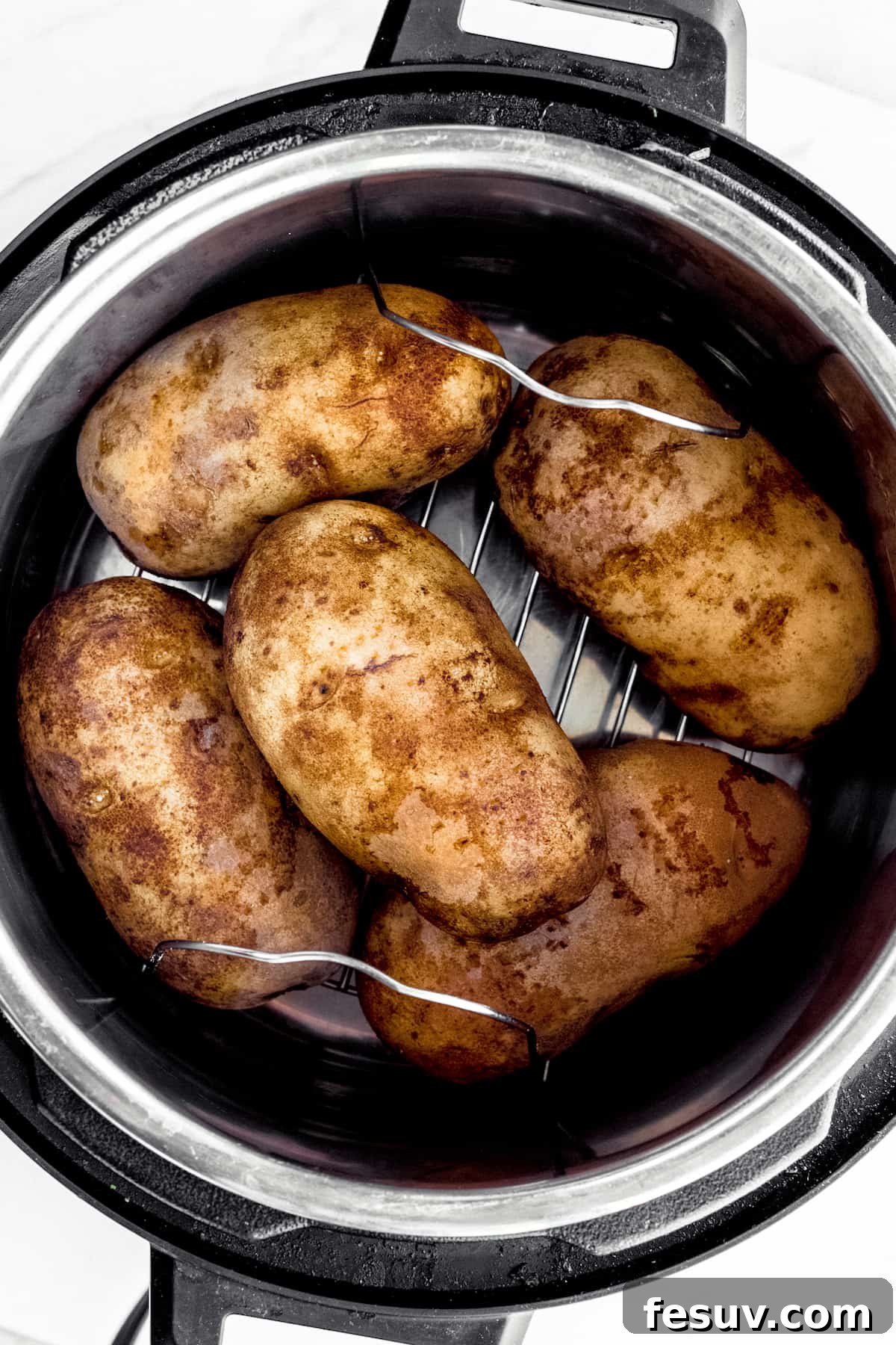 Five Large Russet Potatoes Inside of an Instant Pot
