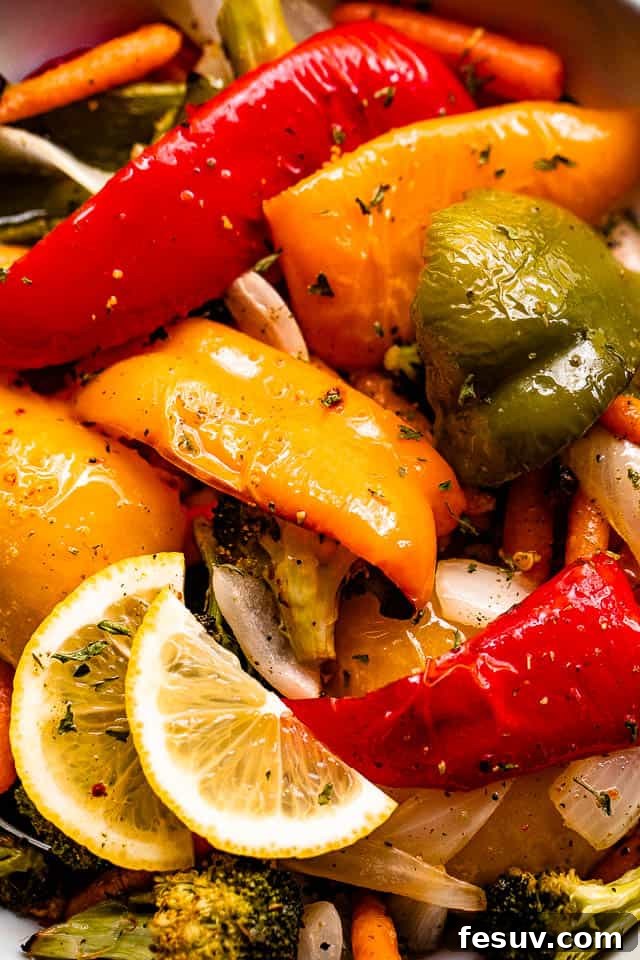 Zesty Grilled Vegetable Medley 3 close up shot of grilled bell peppers and vegetables