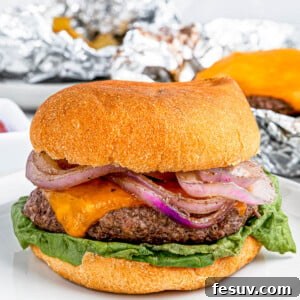 Hearty Cheeseburger Foil Packs with Potatoes and Vegetables 8 Cheeseburger in a bun